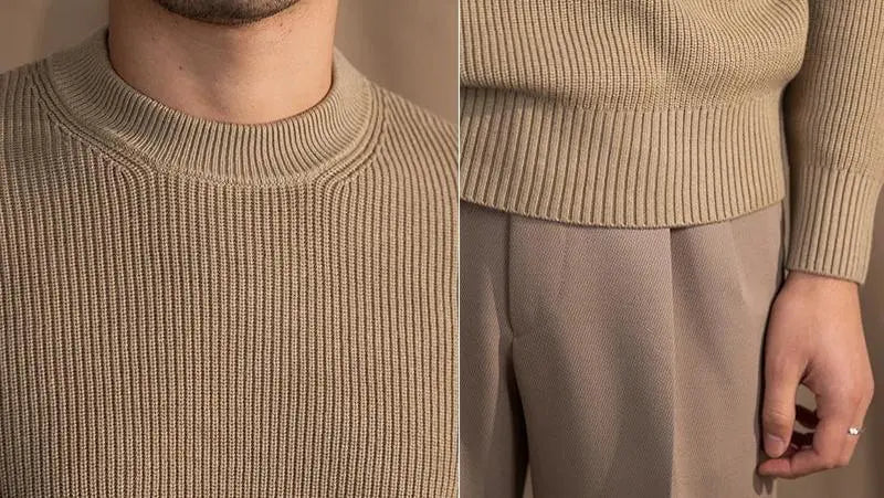 Ribbad O-ringad Tröja Khaki