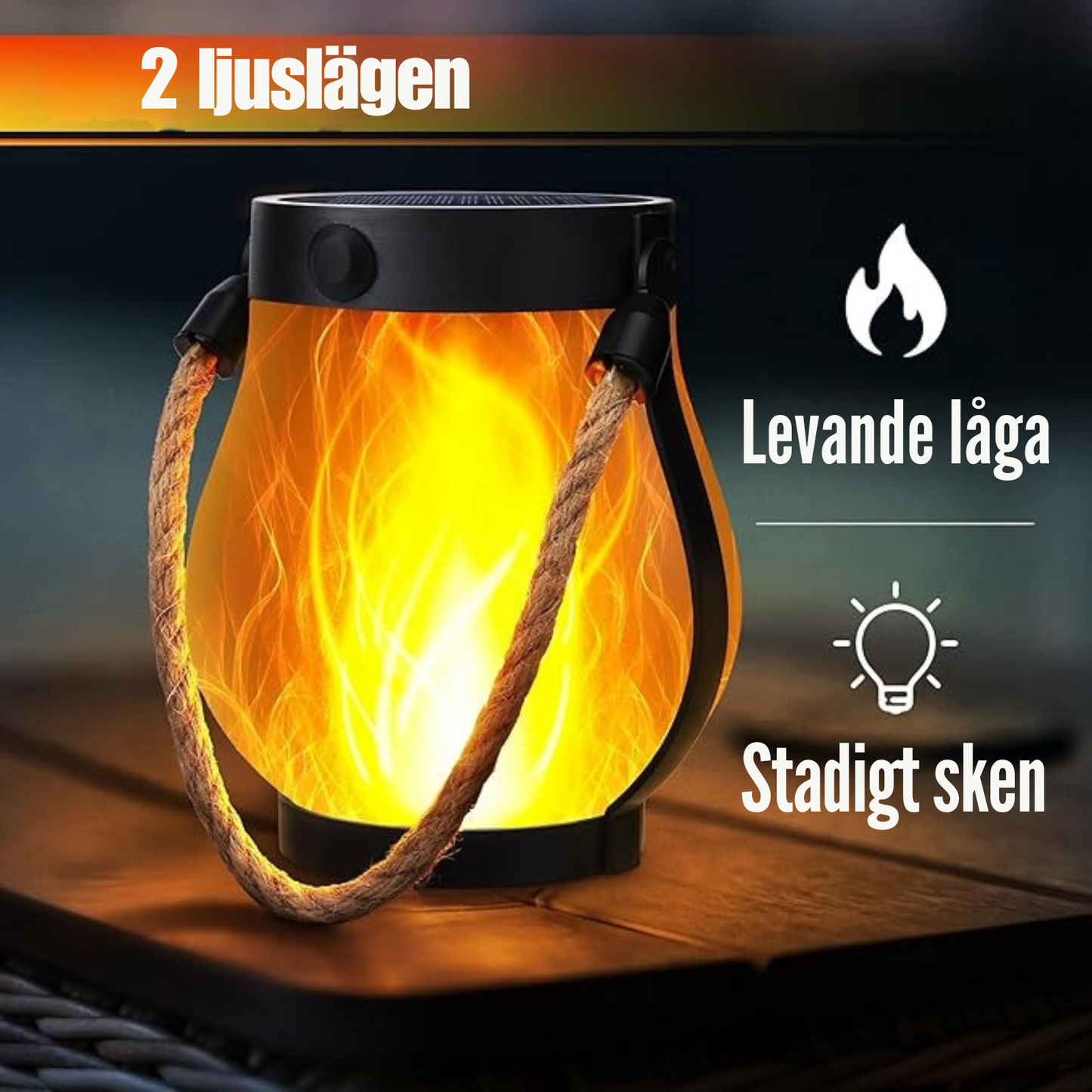 Dancing Flame – Solcellslykta med levande ljus-effekt
