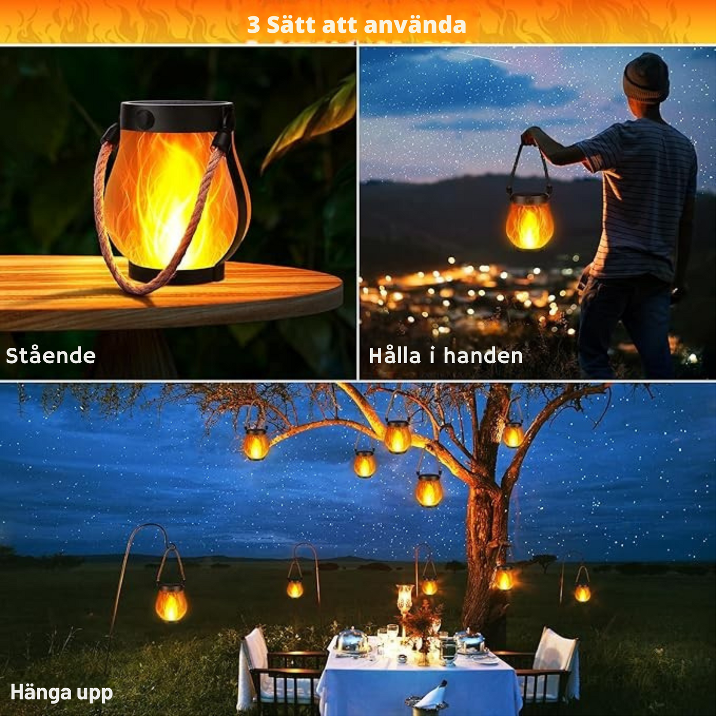 Dancing Flame – Solcellslykta med levande ljus-effekt
