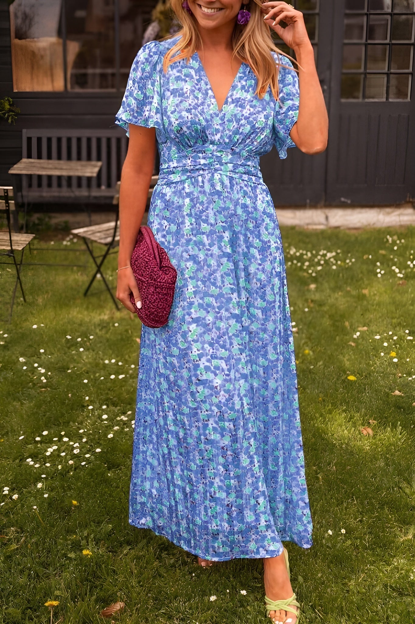 Siv™ | Elegant V-ringad Maxiklänning