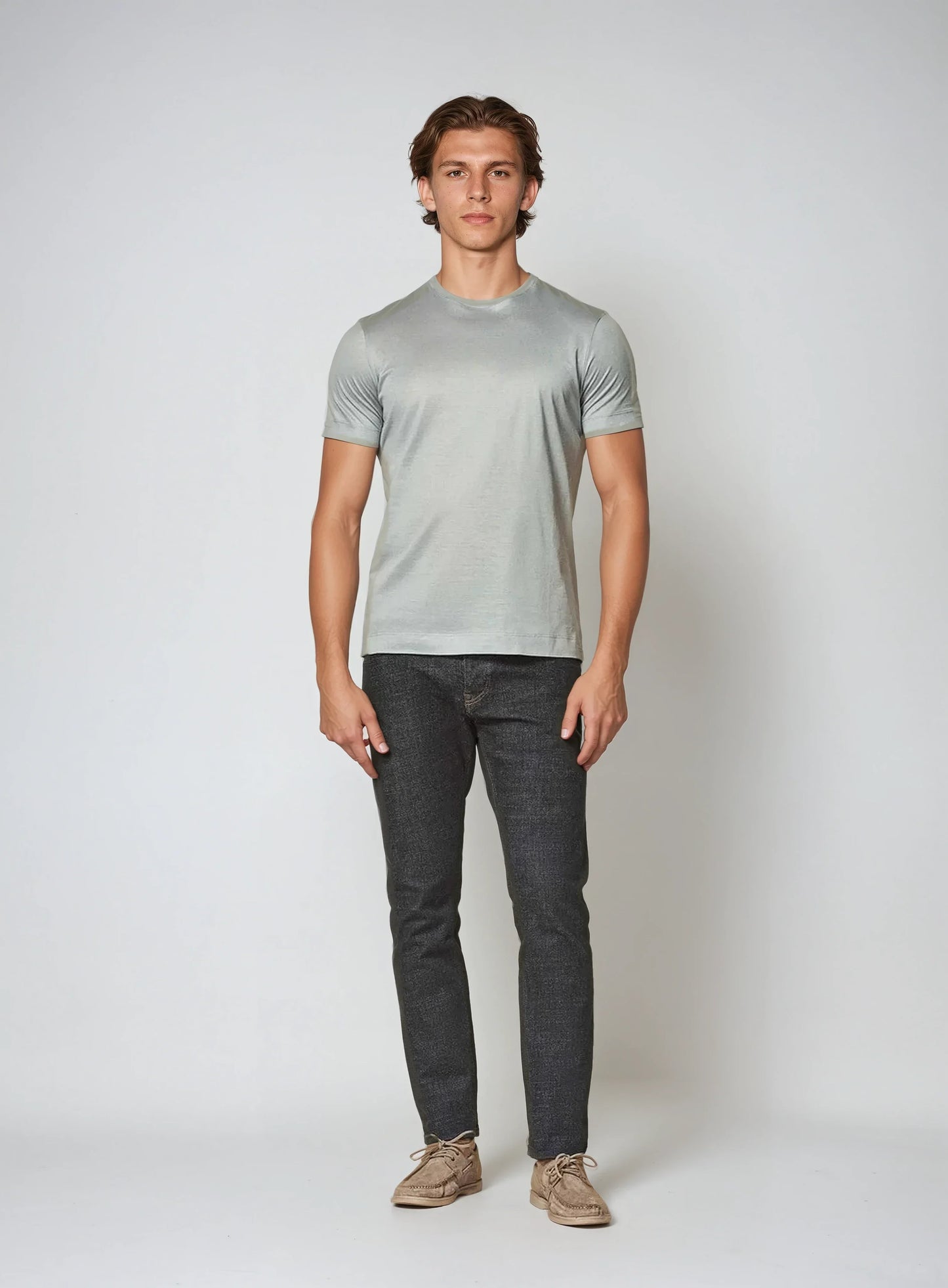 Taren™ | Signature Supima T-shirt – Ljusgrå