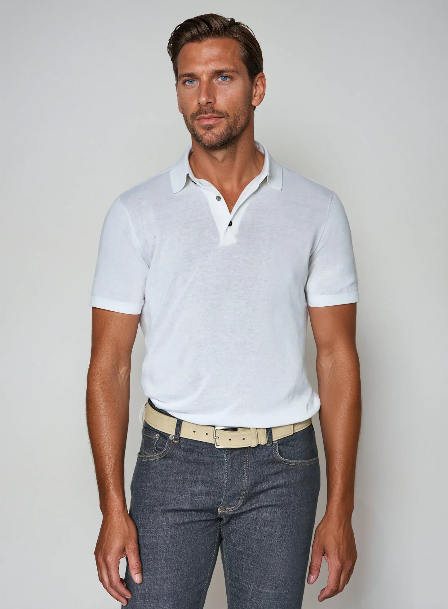 Gustav™ | Premium Polotröja - Vit
