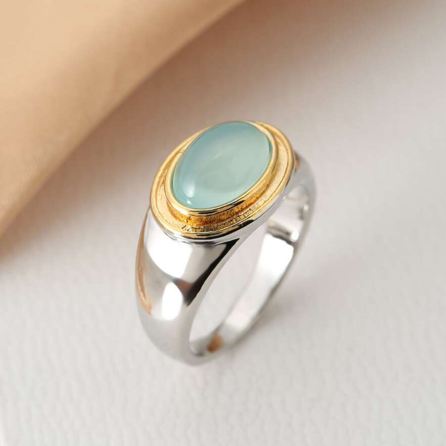 Gabi - Vintage Grön Månsten Ring
