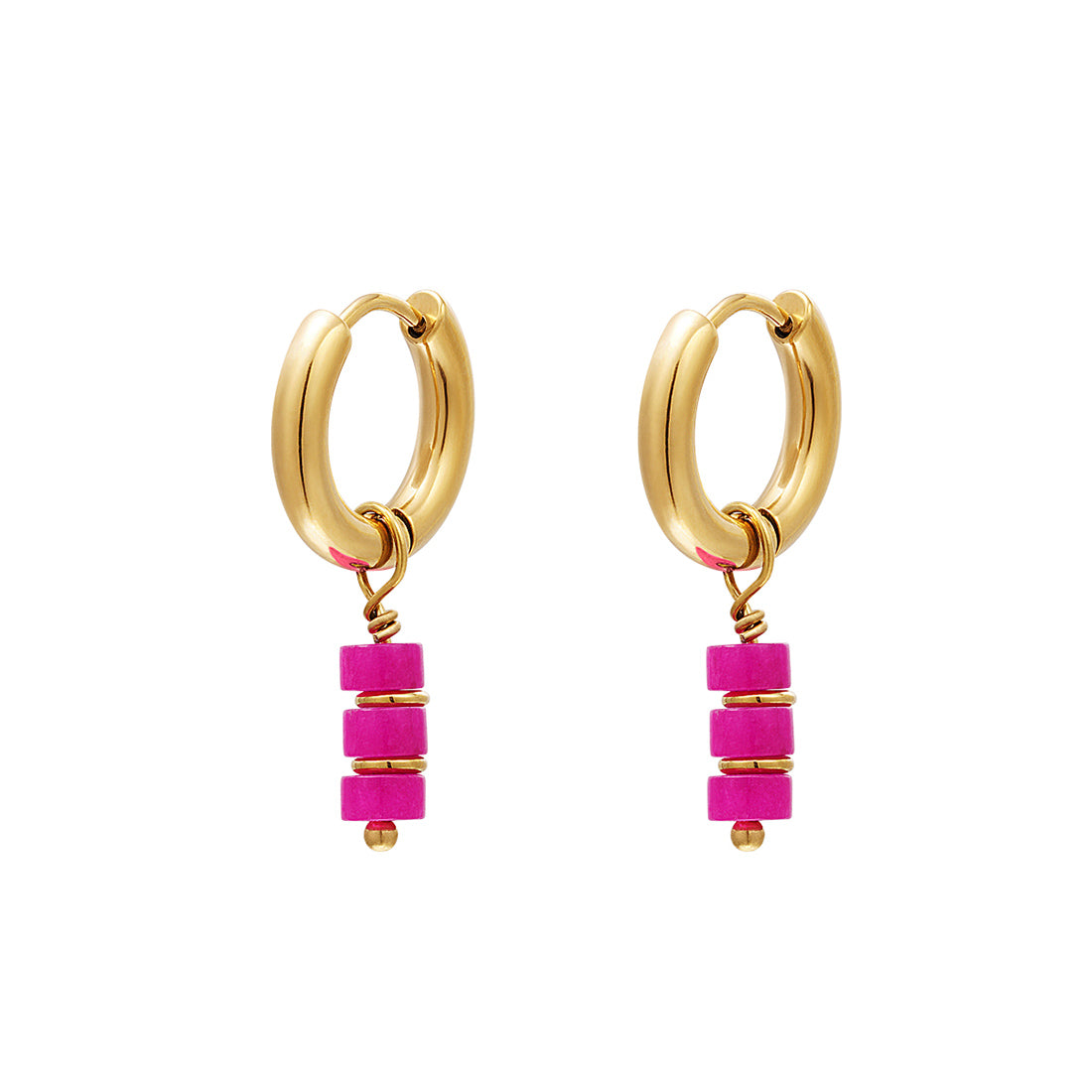 Mossi örhängen - fuchsia