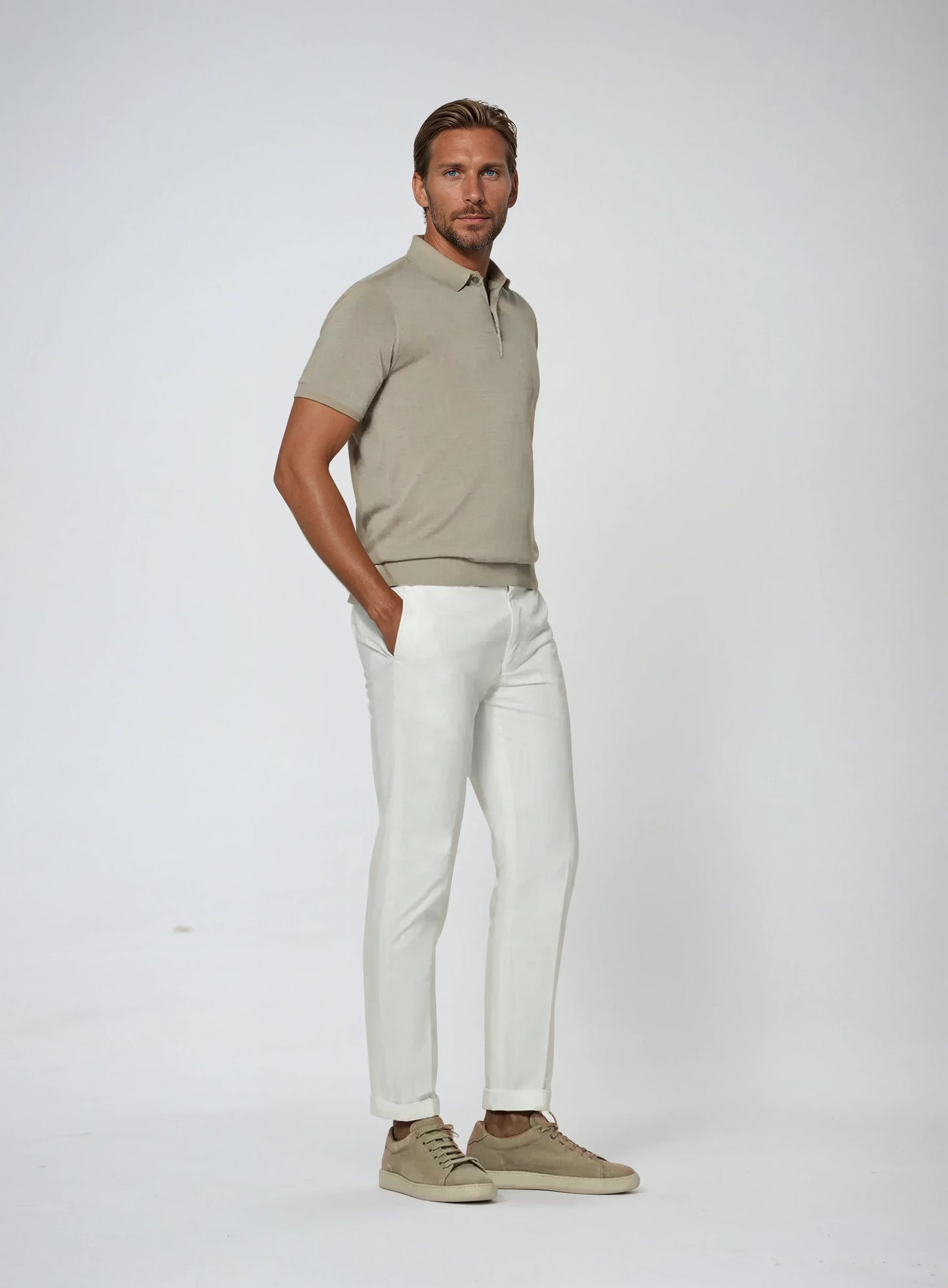 Gustav™ | Premium Pikétröja - Khaki