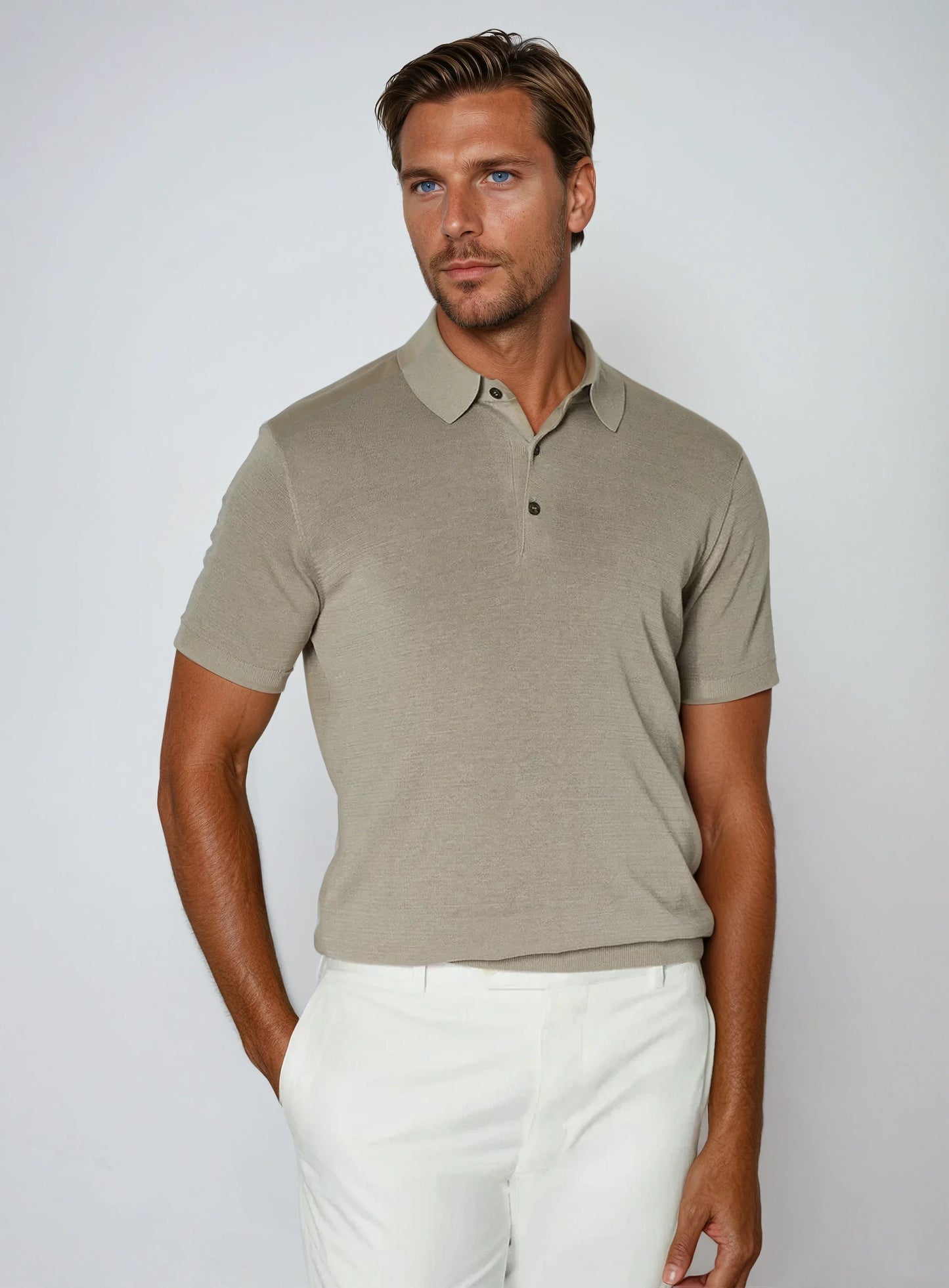 Gustav™ | Premium Pikétröja - Khaki