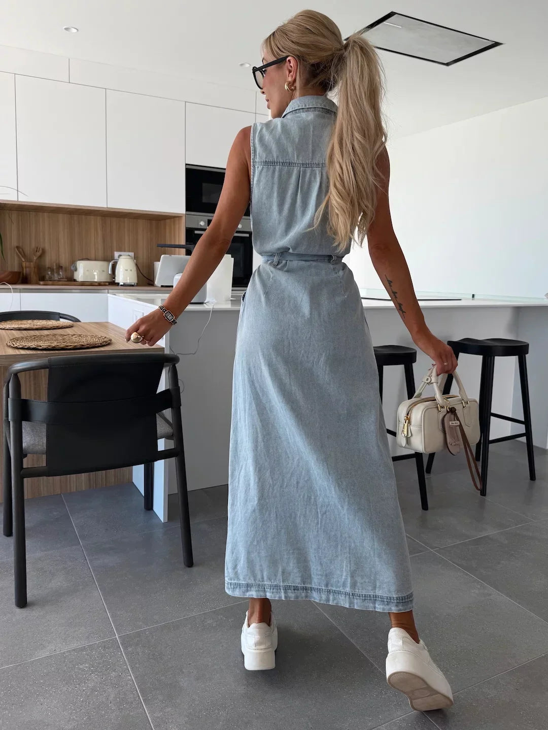 Jessica™ | Lång Denimklänning