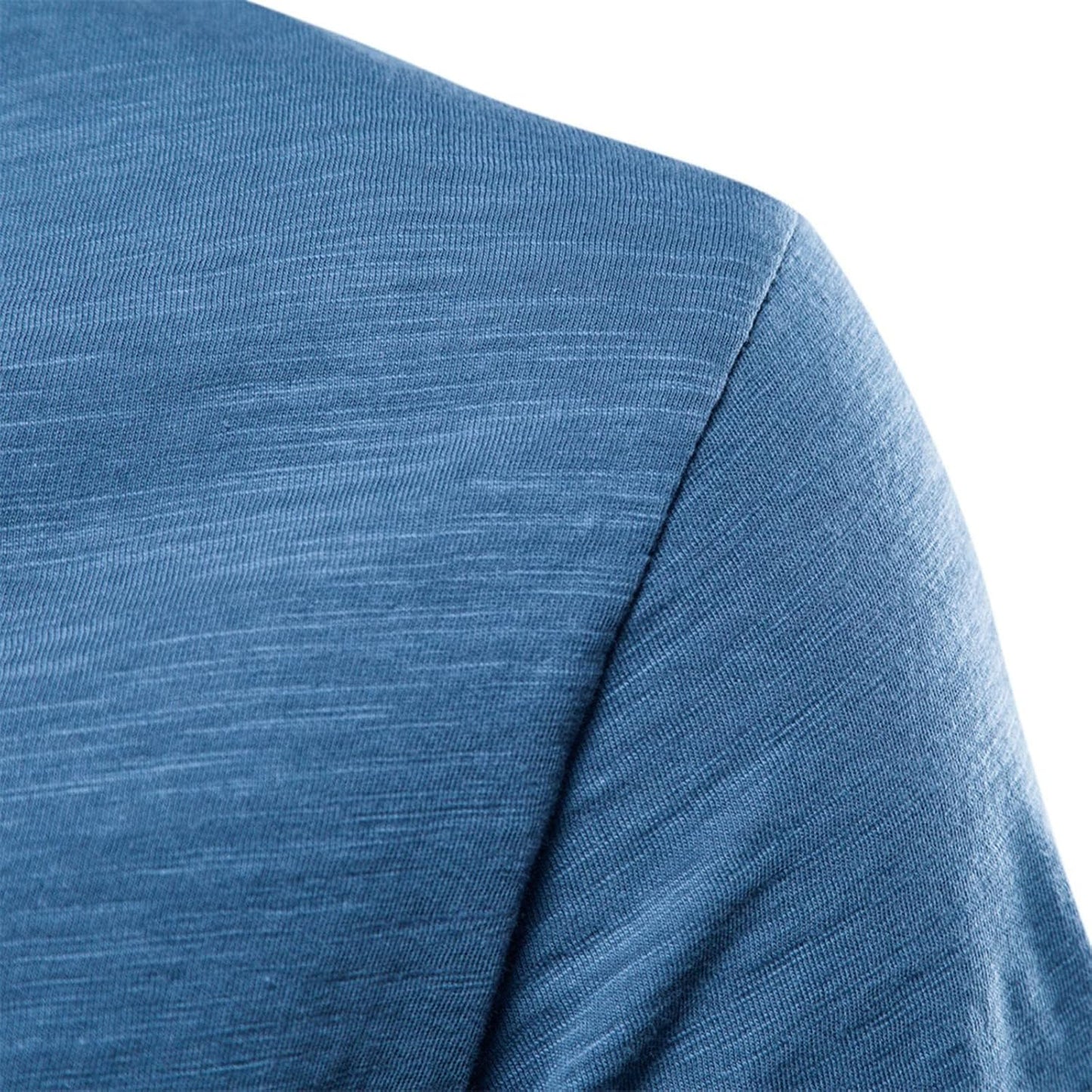 2025 Herrmode casual enfärgad bomull V-ringad kortärmad T-shirt topp toppar korta ärmar