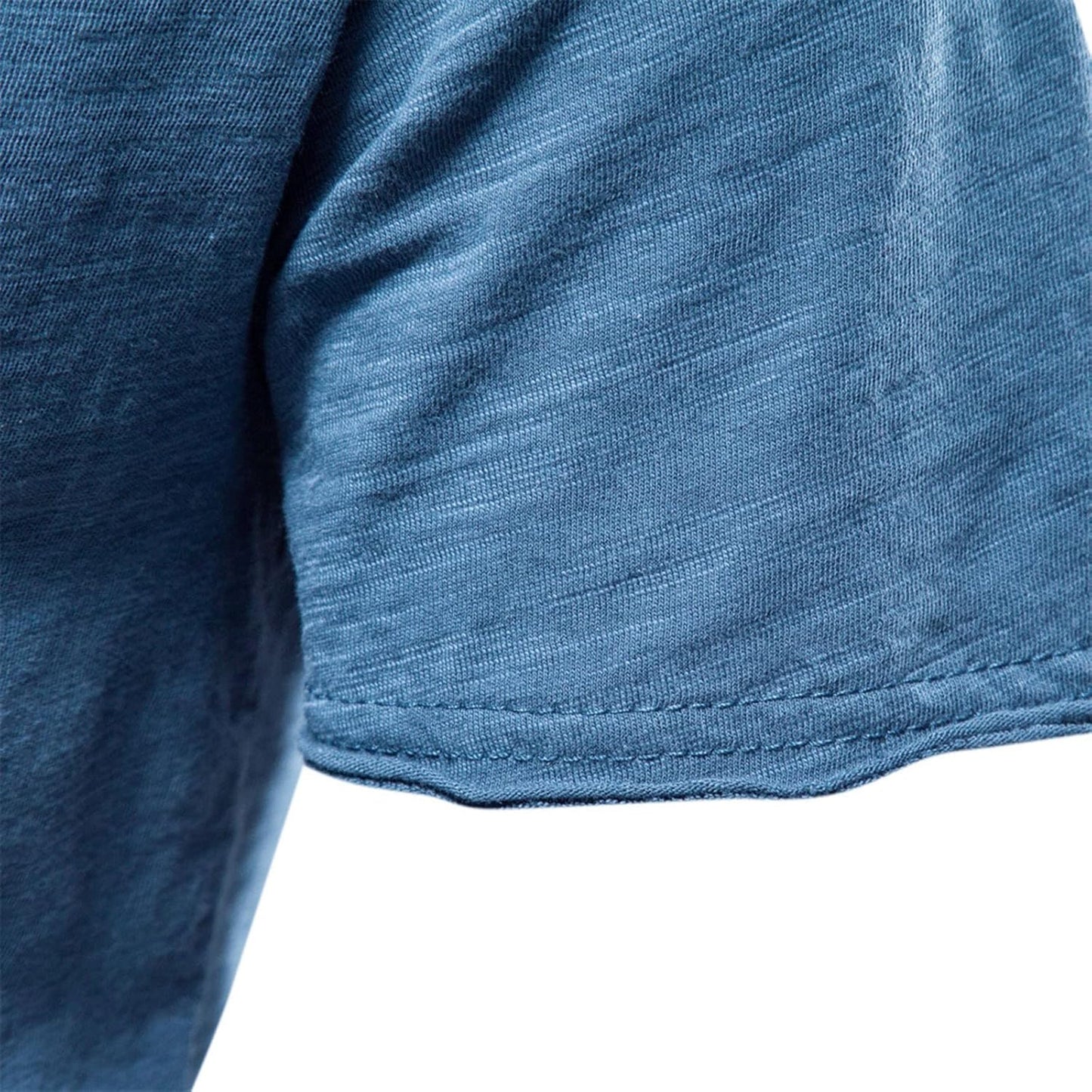 2025 Herrmode casual enfärgad bomull V-ringad kortärmad T-shirt topp toppar korta ärmar