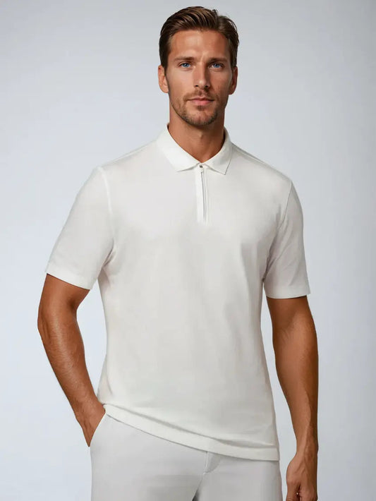 Leo™ | Polo med Dragkedja - Vit