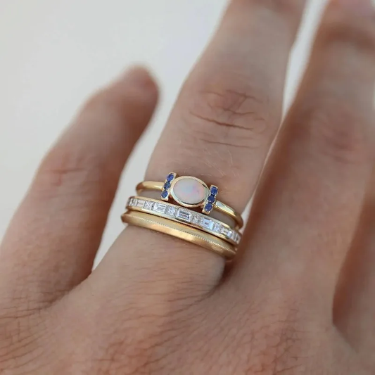 Oprah - Vintage Guldopal Ring Set