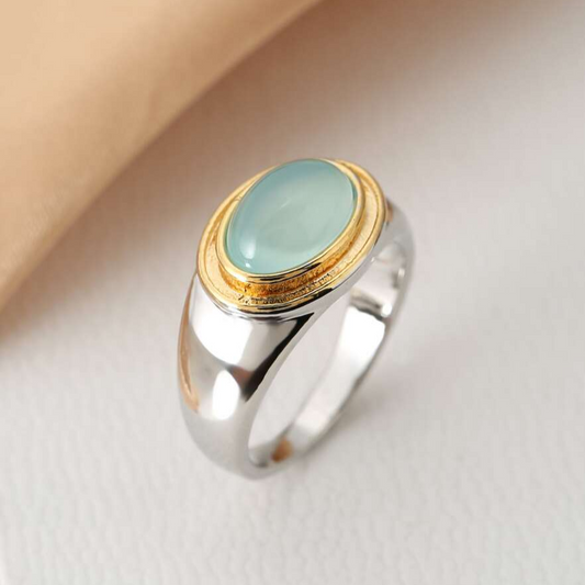 Gabi - Vintage Grön Månsten Ring