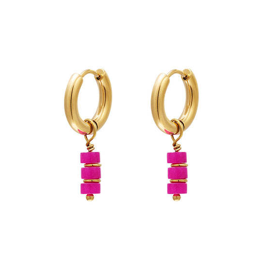 Mossi örhängen - fuchsia
