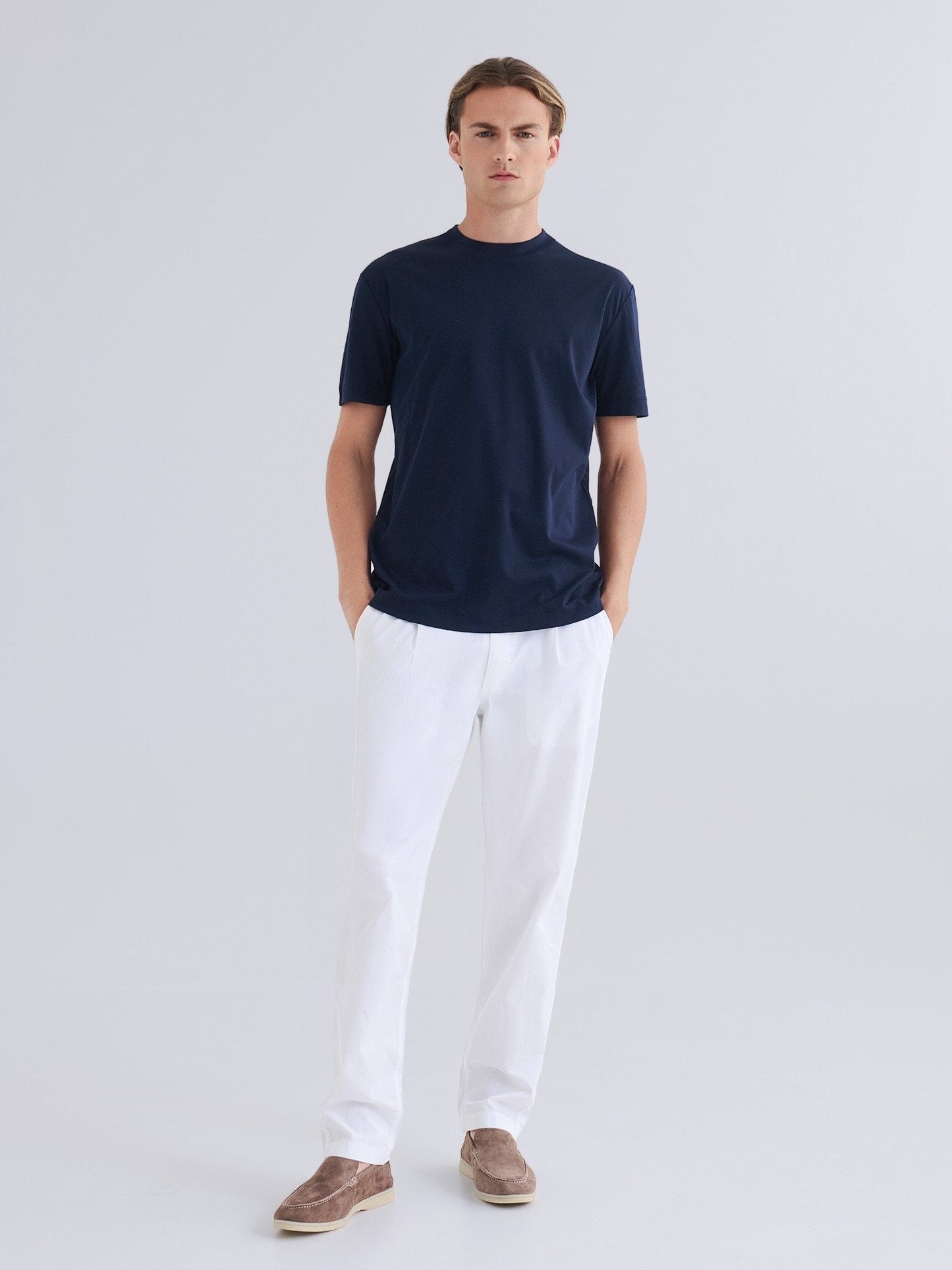 Taren™ | Signature Supima T-shirt – Marinblå